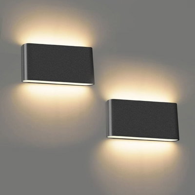 Norco Aluminum Glass Wall Light, 10W, 3000K, 17.5 x 8.5 - Black product image 2