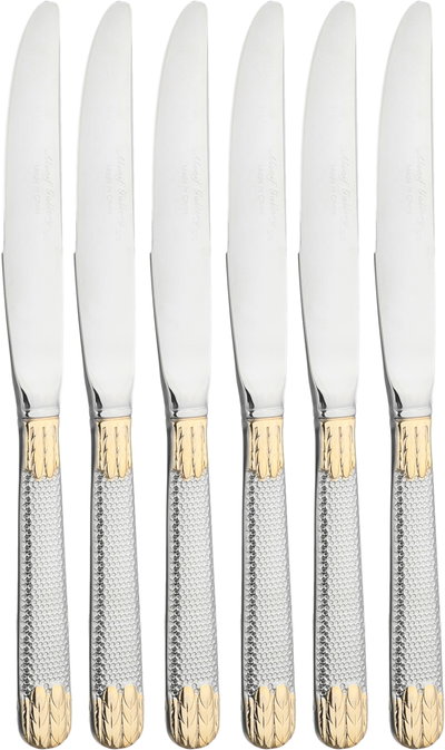 طقم سكين استيل السيف غاليري، 6 قطع، منقوش ذهبي - فضي product image 1