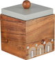 Sword Gallery Wooden Storage Box, 10x10x10 cm, Steel Lid, Square - Light Wood Gray product image 4