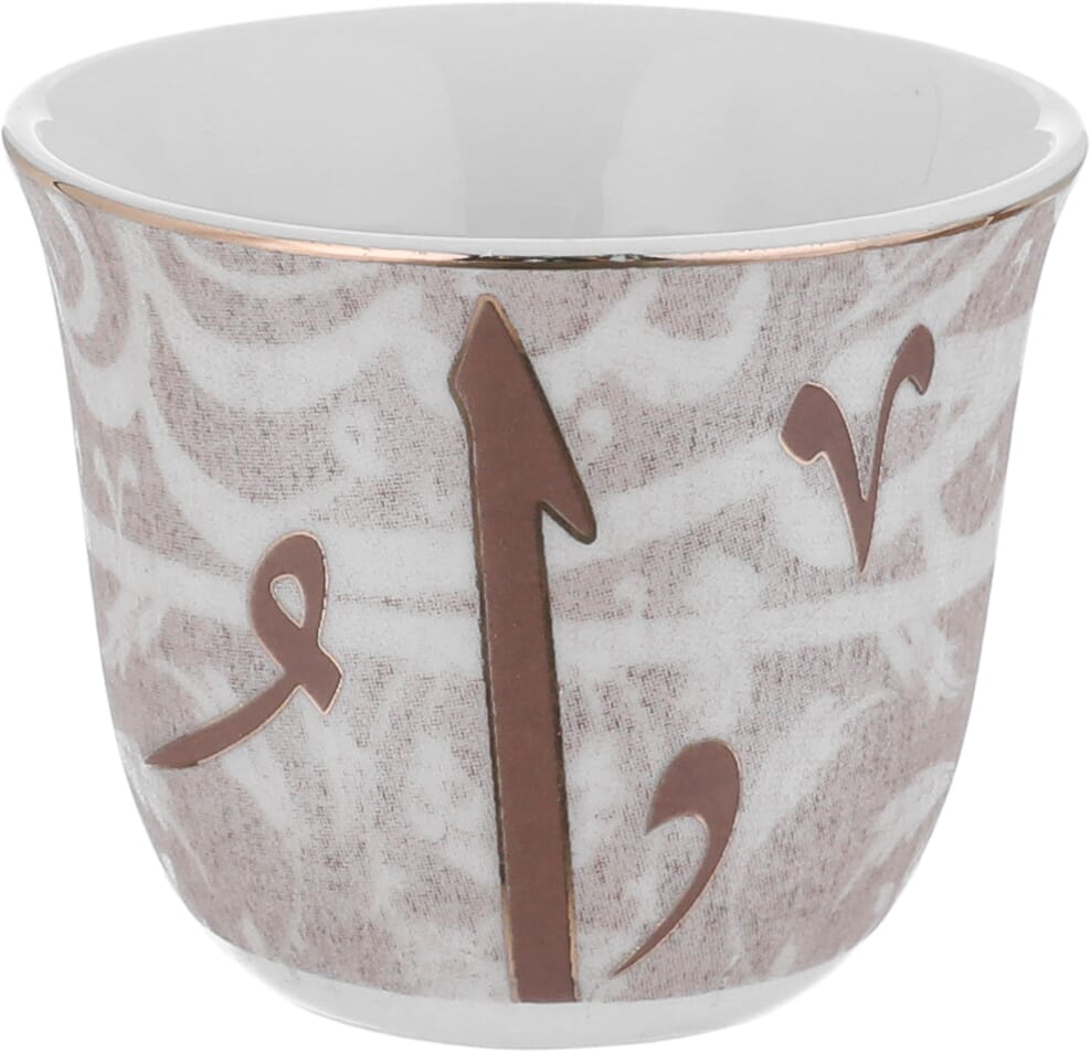 طقم فناجين قهوة عربي بورسلان السيف غاليري، 12 قطعة - ابيض ذهبي product image 2