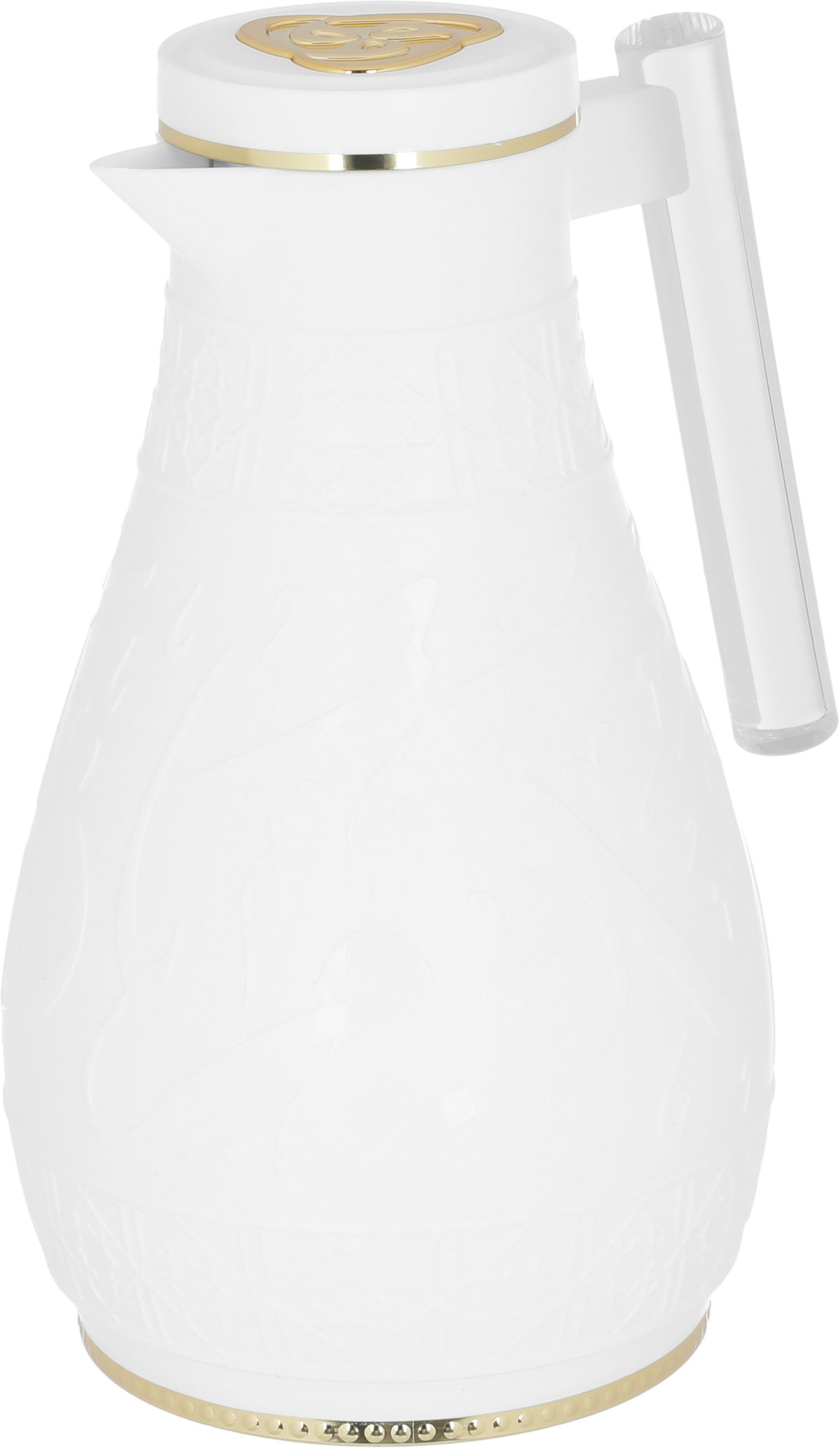 Al Saif Gallery Karam thermos set, 1/0.65 litre, Islamic pattern, thermal glass inner shell, plastic outer shell - white product image 5