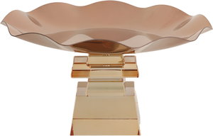 ستاند تقديم ستانلس استيل السيف غاليري، 20x20x12 سم، قاعدة مربع زجاج - عسلي نحاسي product image 2