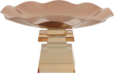 ستاند تقديم ستانلس استيل السيف غاليري، 20x20x12 سم، قاعدة مربع زجاج - عسلي نحاسي product image 2