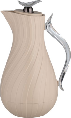 ترمس ليال جلوري، 1 لتر، خامة داخلية زجاج، يد شفاف، غطاء ضغاط - بيج product image