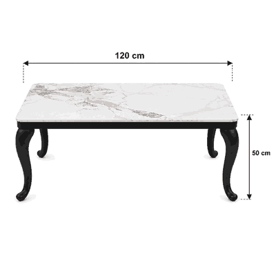 طقم طاولات سيراميك و معدن، 5 قطع - اسود ابيض product image 4