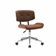 كرسي مكتب دوار معدن وخشب، 88×50×40 سم - بني product image 2