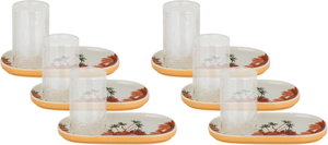 Al Saif Gallery Glass Tea Set, 12 Pieces, Porcelain Saucer, 18x10 cm - Clear Colored product image
