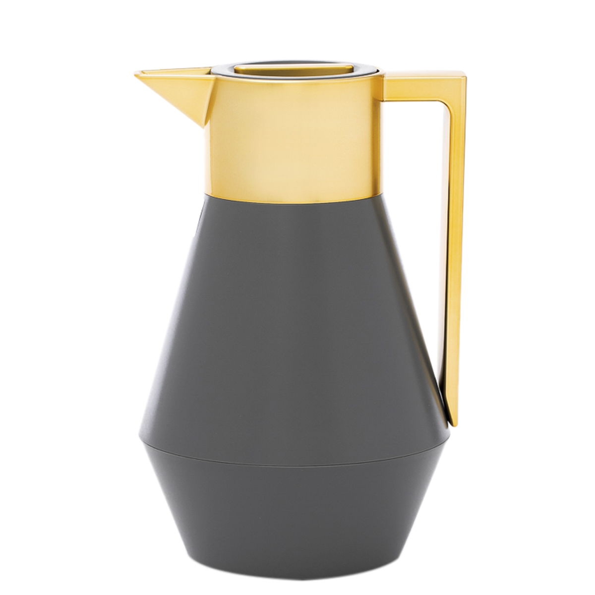 Everest Lydia Thermos, 1 liter, golden handle, thermal glass inner shell, plastic outer shell - dark gray product image
