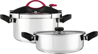 Sitram Stainless Steel Cookware Set, 2 Pieces, 4/6 Liter - Silver Black product image 2
