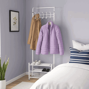 علاقة ملابس مودرن معدن، 190×64×28 سم 3 رفوف - ابيض product image