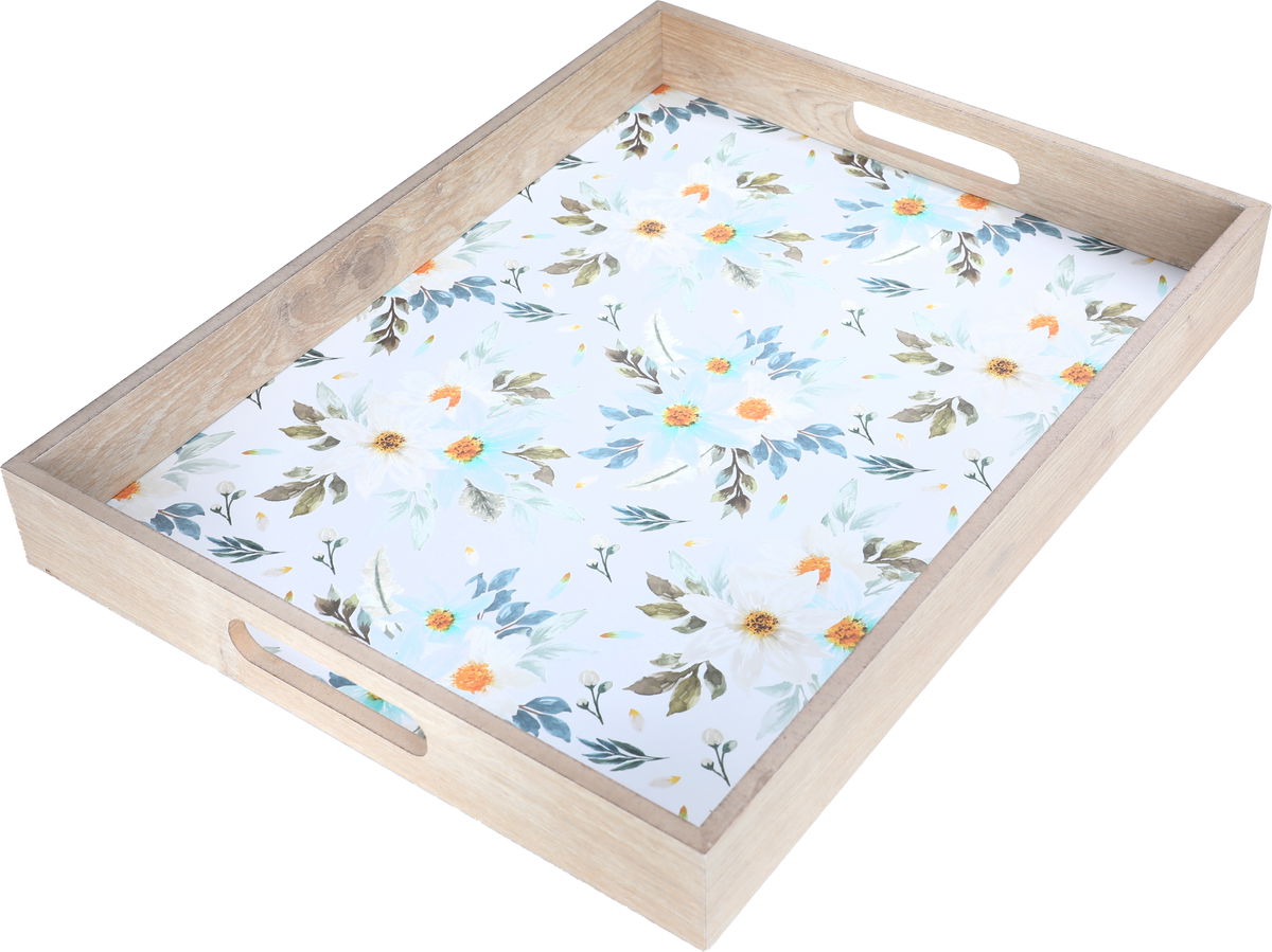 Saif Gallery wooden serving tofir, 42 cm, rectangle - white product image 2