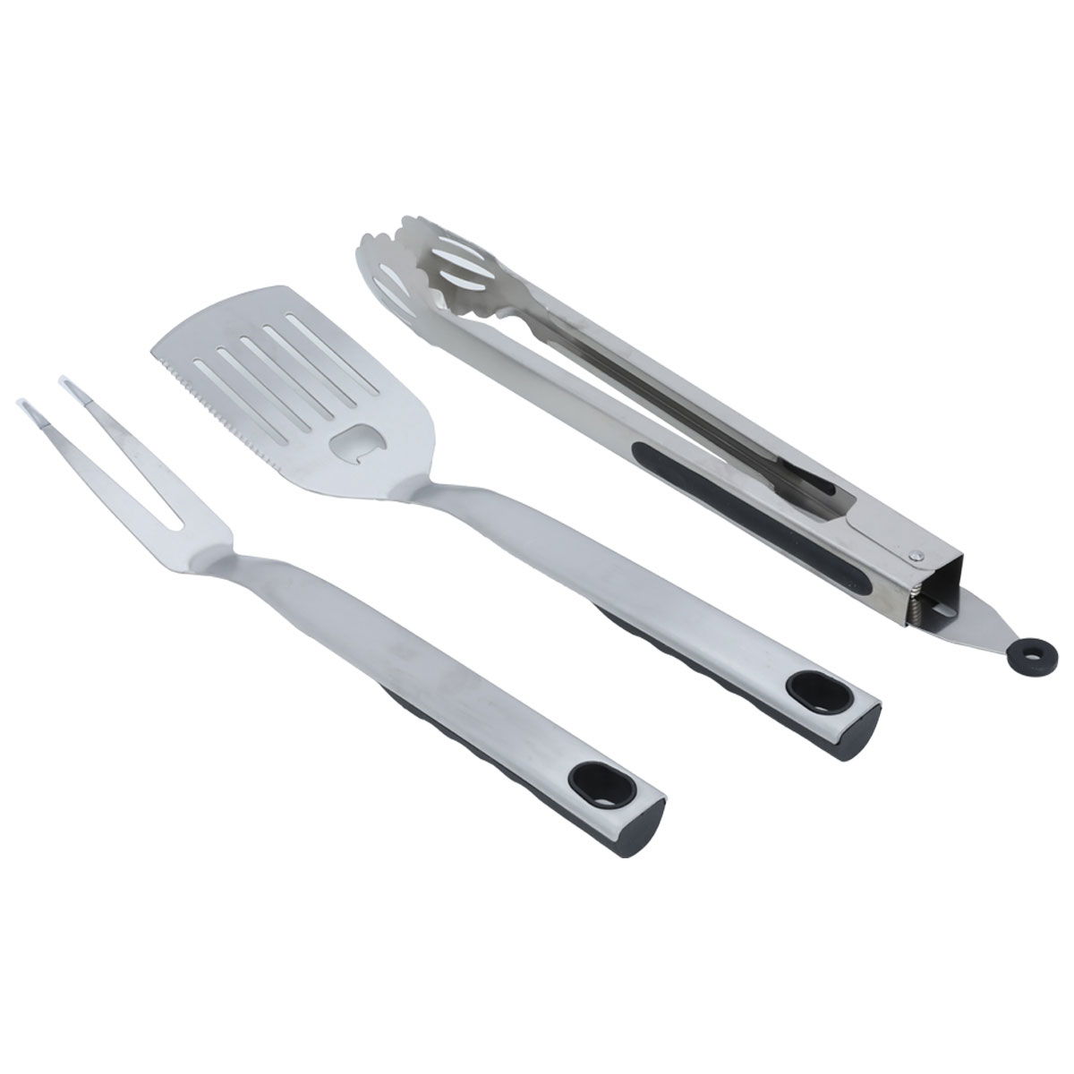 Al Saif Gallery Steel Grill Tools Set, 45×6/43×10/40×4 cm, 3 Pieces - Silver product image