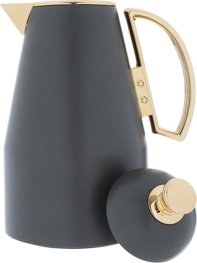 Al Saif Gallery Rewaida Thremos Set, 1L-0.75L, 2 Beads, Thermal Glass Inner Case, Steel Outer Structure - Grey product image 5