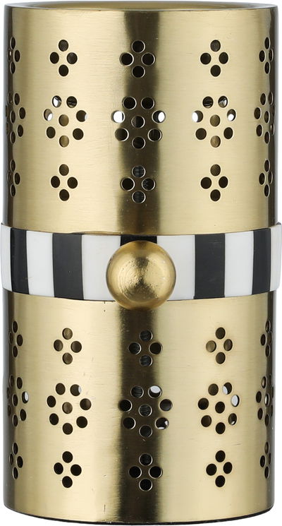 Al Saif Gallery Stainless Steel Incense Burner, 8x8x14 cm, Cylindrical - Black Gold product image 2