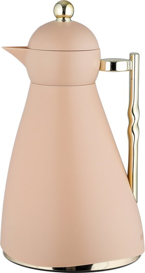 Noor Plastic Glory Thermos, 1 Liter, Glass Inner Container, Push Button, Gold-Beige Handle product image 2