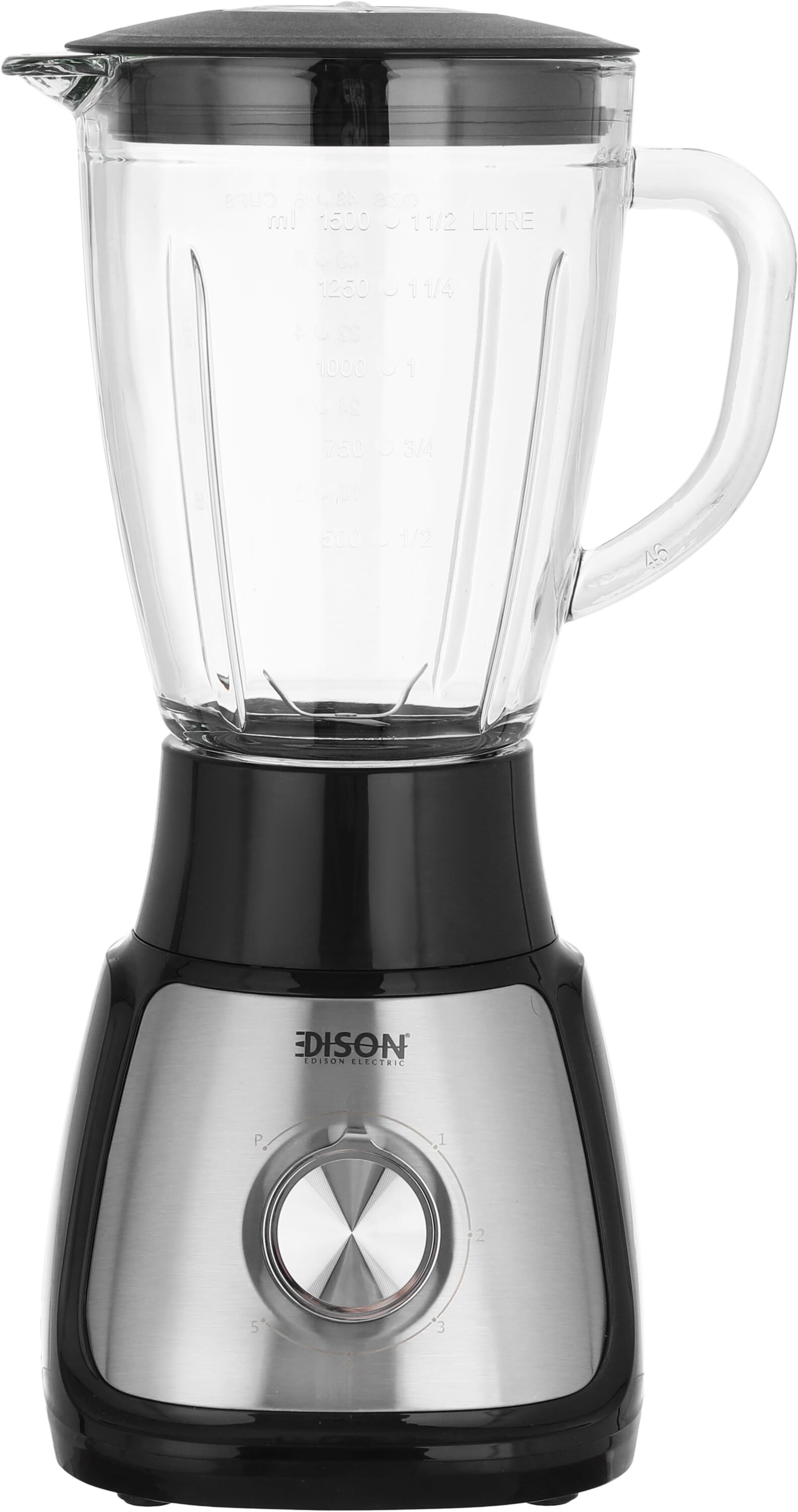 Edison BL1055MC-CB 3 in 1 Steel Blender, 500 Watt, 1.5 Liter - Black Gray product image