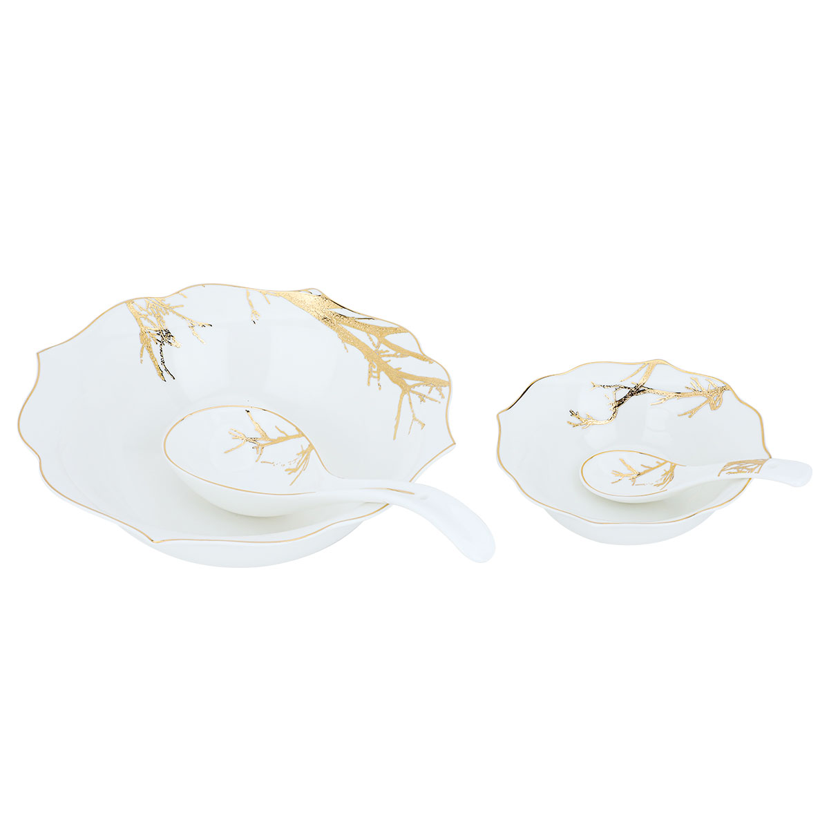 طقم سفرة بورسلان السيف غاليري، 61 قطعة - ابيض ذهبي product image 4