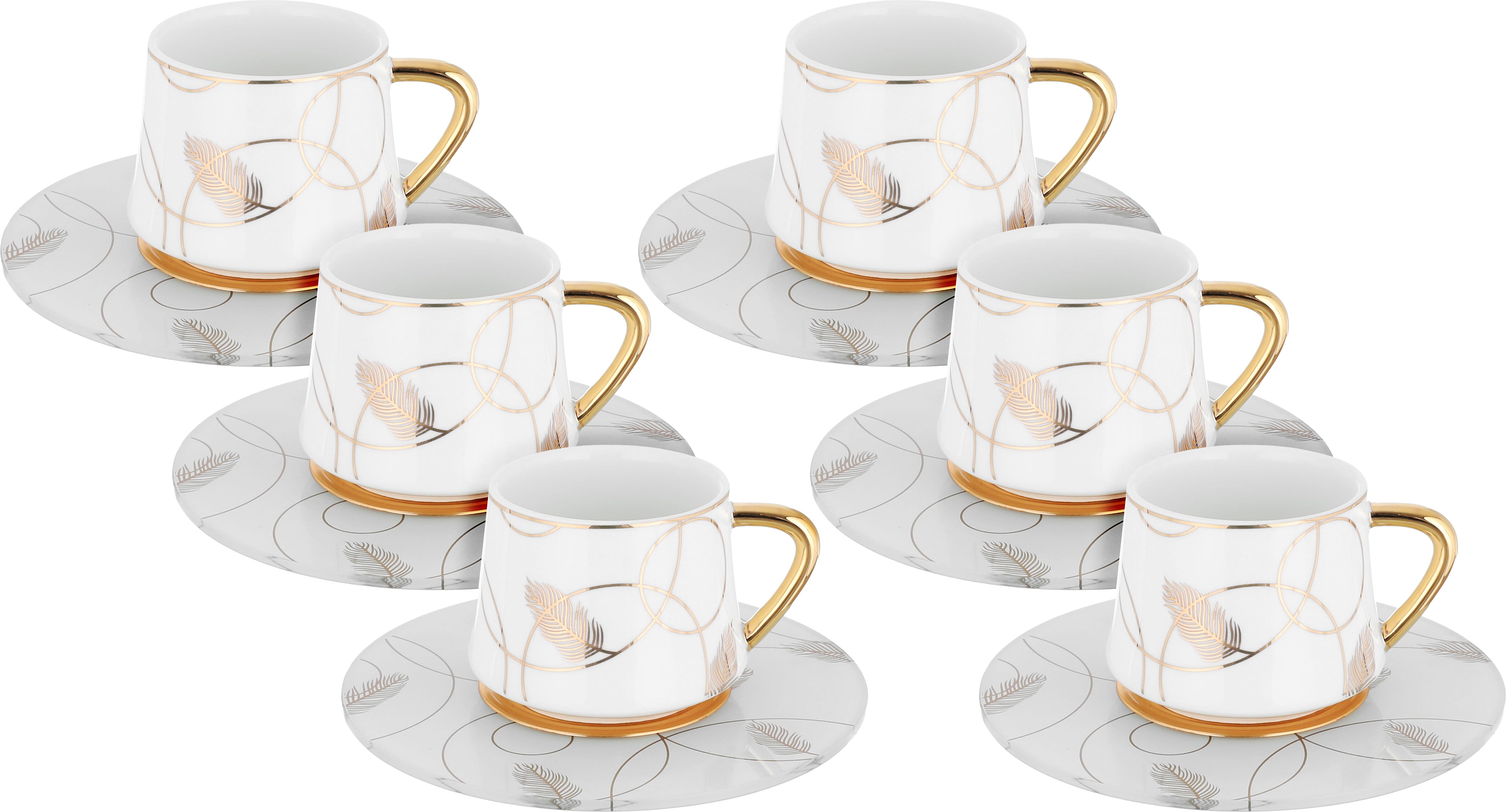 طقم فناجين قهوة بورسلان السيف غاليري، 12 قطعة - ابيض product image