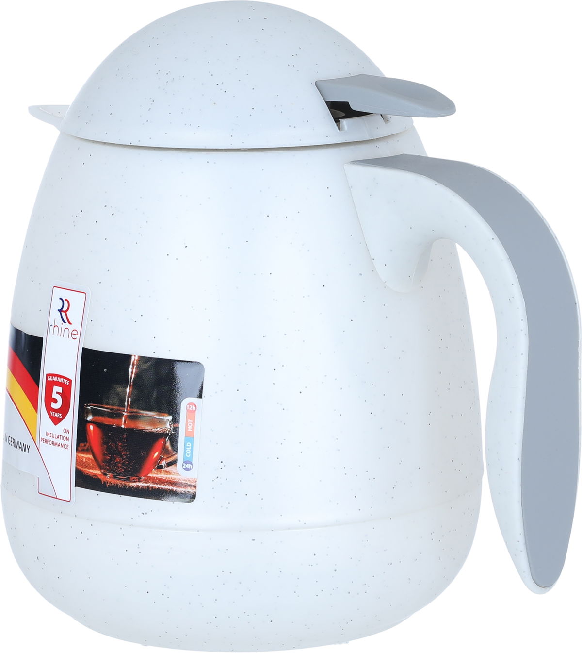 Al-Rhine thermos, 0.5 liters, compressor, thermal glass inner container, plastic outer shell - white product image 6