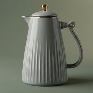 HarmonyAl Saif Gallery thermos, 1 liter, thermal glass inner container, porcelain outer shell - gray product image