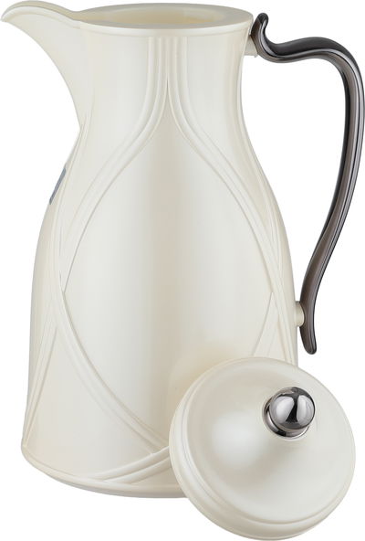 طقم ترامس طيف السيف غاليري، 0.7 / 1 لتر، 2 قطعة، خامة داخلية زجاج، يد أسود، غطاء ضغاط - أبيض لؤلؤي product image 5