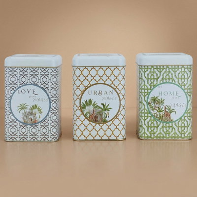 طقم علب استيل السيف غاليري، 160×105×150 مم، 3 قطع، مربعة - بني رمادي أخضر product image 1