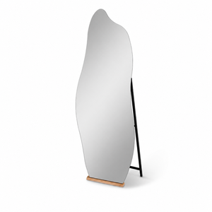 مراية ستاند زجاج، 150×40 سم، ستاند معدن - اسود خشبي product image 2