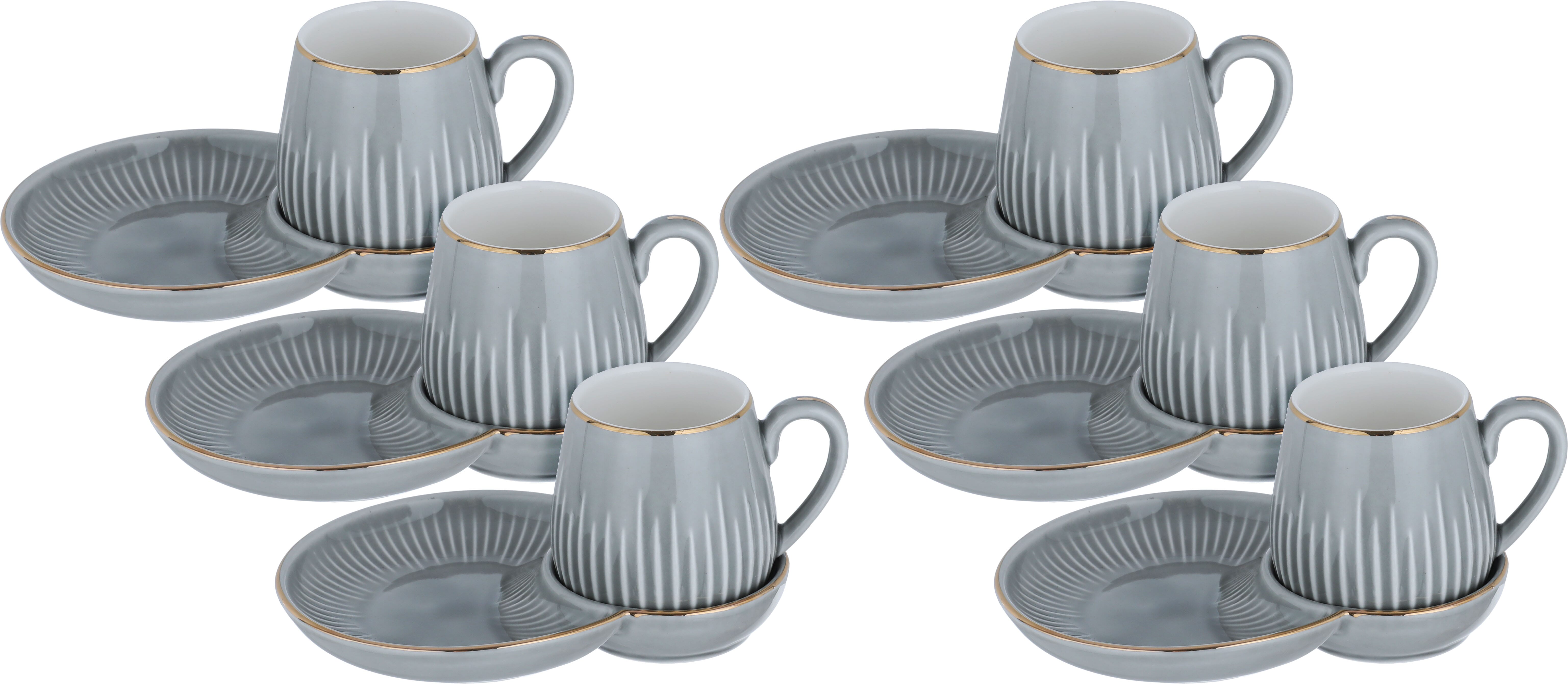 Al Saif Gallery porcelain coffee cup set, 12 pieces, saucer - white product image