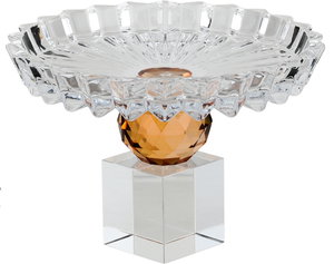 ستاند تقديم حلا زجاج السيف غاليري، قاعدة عسلي، 13.5x13.5x11 سم - شفاف product image 2