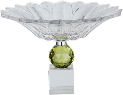 صحن تقديم حلا السيف غاليري، 23x23x17 سم، قاعدة عسلي، منقوش - شفاف product image 2