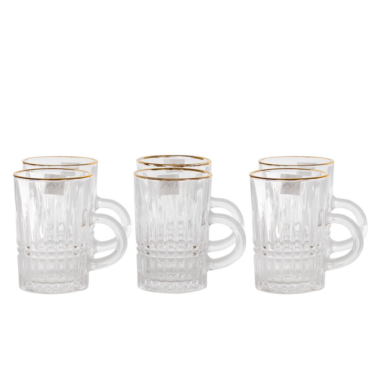 Teapots with Max Glass handle, with golden calligraphy, 6 pieces - transparent product image