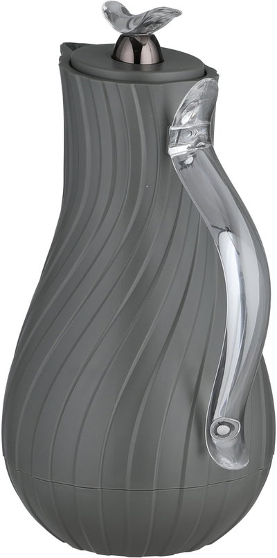 Glory Layal Thermos, 1 Liter, Glass Interior, Transparent Handle, Push-Button Lid - Dark Gray product image 3