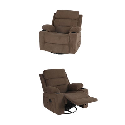 كرسي استرخاء دوار قماش، 100×80×50 سم - بني product image 3