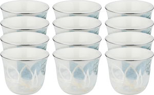 طقم فناجين قهوة سعودي بورسلان السيف غاليري، 12 قطعة - أبيض أزرق product image