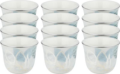 طقم فناجين قهوة سعودي بورسلان السيف غاليري، 12 قطعة - أبيض أزرق product image 1