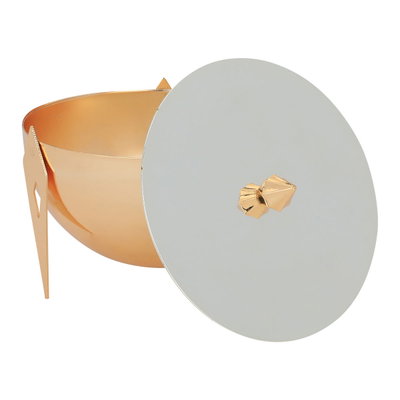 تمرية استيل السيف غاليري، دائرية، بغطاء، بأرجل ذهبي - فضي product image 3
