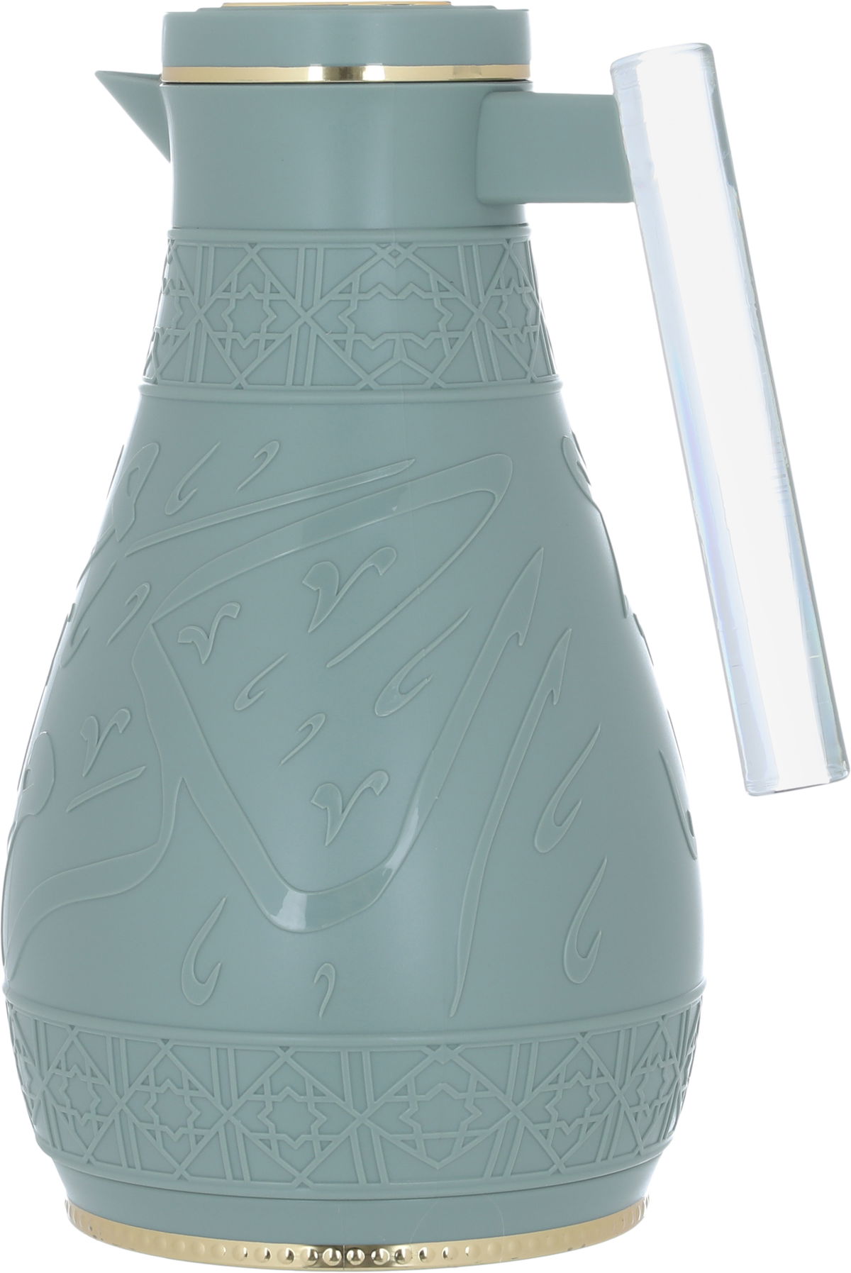 Al Saif Gallery Karam thermos set, 1/0.65 liter, Islamic pattern, thermal glass inner shell, plastic outer shell - green product image 5