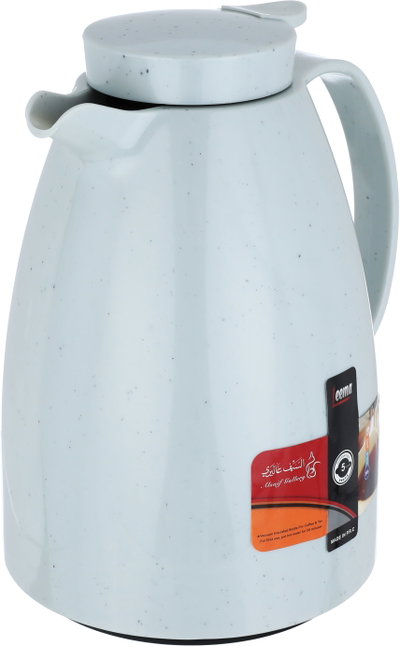 Al Saif Gallery Lima Thermos, 1 litre, marble, squeezable, thermal glass inner container, plastic outer shell - light gray product image 5