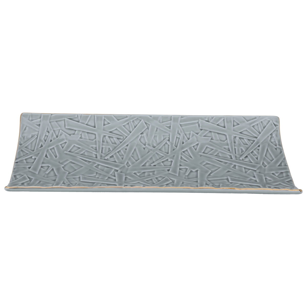 Al Saif Gallery Porcelain Dessert Serving Dish, 31X12.5X3 Cm - Grey product image