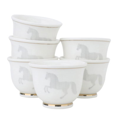 طقم فناجين قهوة عربي بورسلان السيف غاليري، 12 قطعة - أبيض product image 2