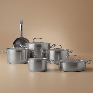 طقم قدور ستانلس ستيل برولاين كوركماز، 11 قطعة - فضي product image