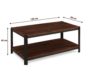 طقم طاولات خشب MDF و معدن، 7 قطع - اسود بني product image 2