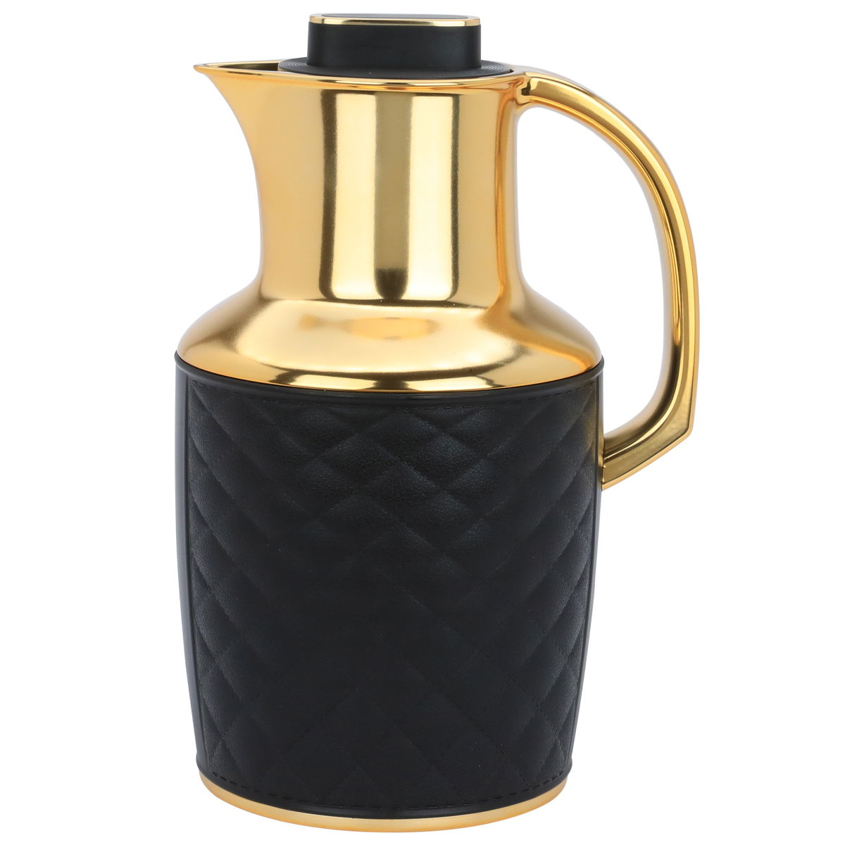 ترمس لارا زجاج تايملس، 1 لتر، هيكل خارجي بلاستيك - أسود ذهبي product image 1