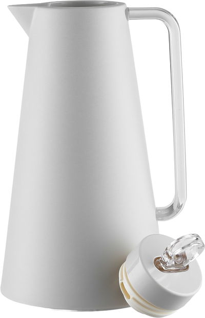 ترمس جلوري، 1 لتر، خامة داخلية زجاج، يد شفاف غطاء ضغاط - كريمي product image 4