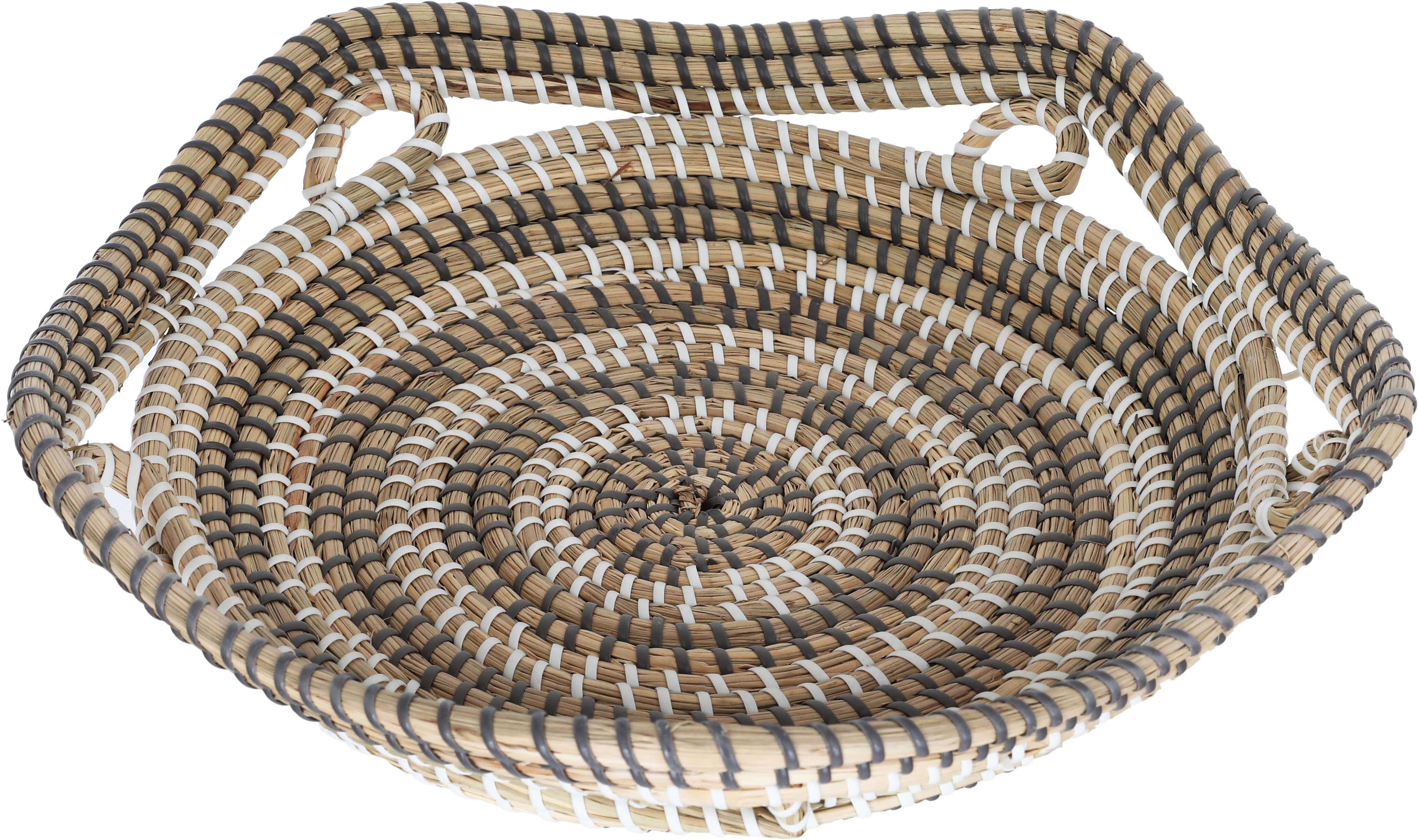 عياشة خوص السيف غاليري، 36×36×10 سم، دائري - بيج رمادي product image 2
