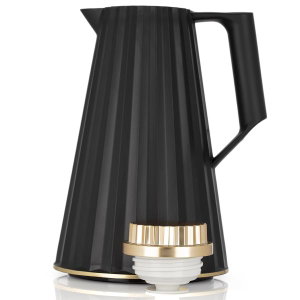 ترمس إليجانس، 1 لتر، حافظة داخلية زجاج، غطاء ذهبي، ضغاط - أسود product image 2