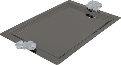 Al Saif Gallery Stainless Steel Serving Tray, 49x32x2.7 cm, Rectangular, Silver Handle - Black Silver product image 2