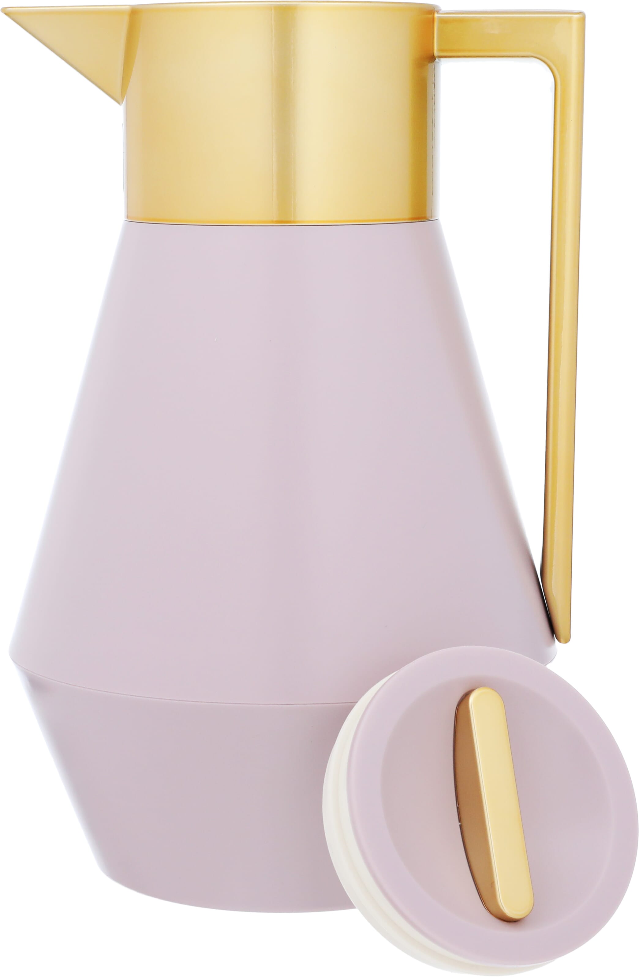 Everest Lydia Thermos, 1 liter, golden handle, thermal glass inner shell, plastic outer shell - light pink product image 4