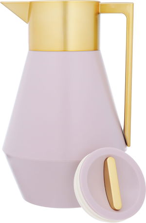 Everest Lydia Thermos, 1 liter, golden handle, thermal glass inner shell, plastic outer shell - light pink product image 4