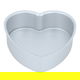 Bake Chef Aluminum Cake Mold, 10 x 2 Inch, Heart, with Removable Base - Silver product image 1